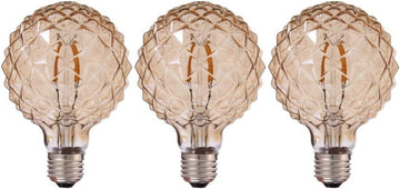 3PACK LED Vintage Edison Bulb G30/G95 4W LED Light Filament Bulb, Large Globe Bulb, E26 Base, Warm White 2200K