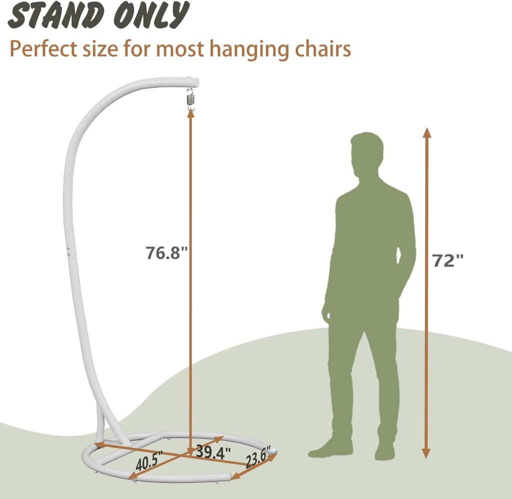 Stand Only, Heavy Duty Hammock Chair Stand 360° Swivel, Max 350 lbs, Hanging Chair Frame for Indoor Outdoor Porch