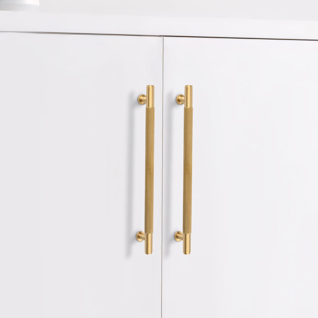 7.5" Solid Brass Cabinet Pulls, Brushed Gold