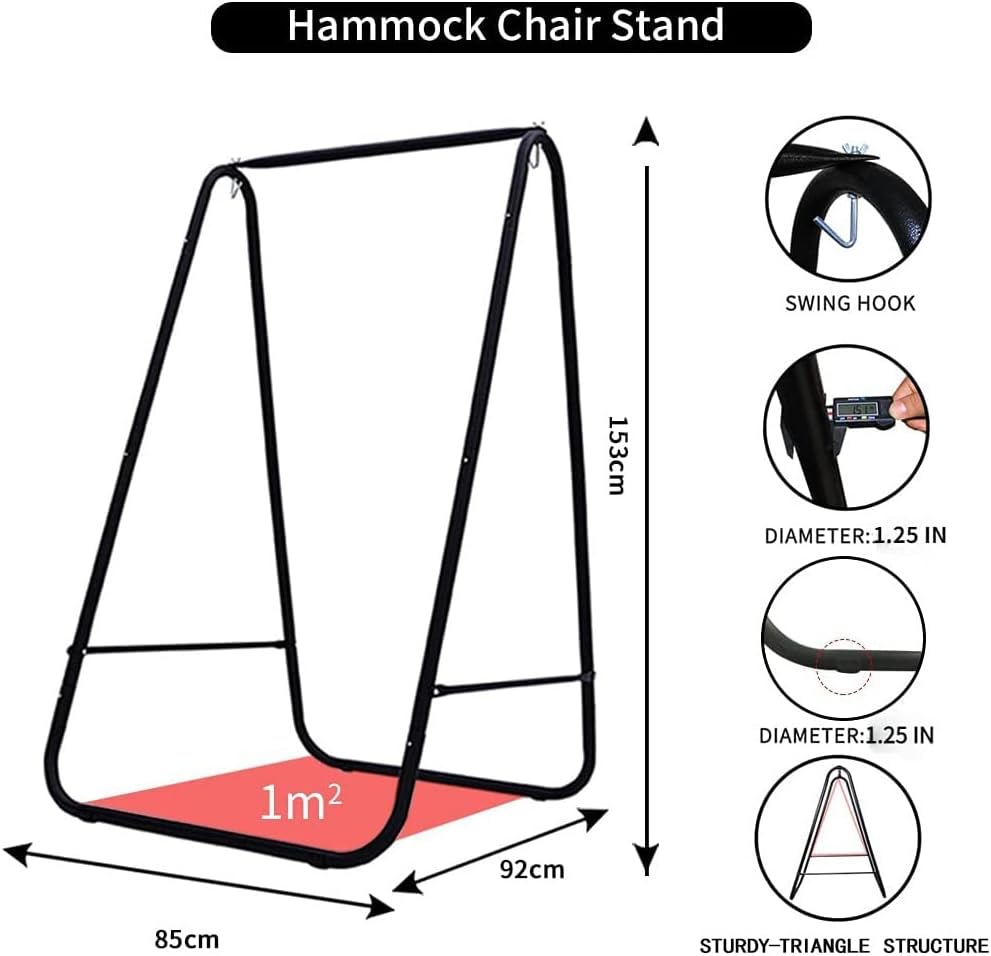 Chair with Stand,Hammock Chair Stand with Hanging Swing Chair Included,Weather Resistant Hammock Stand Max 450