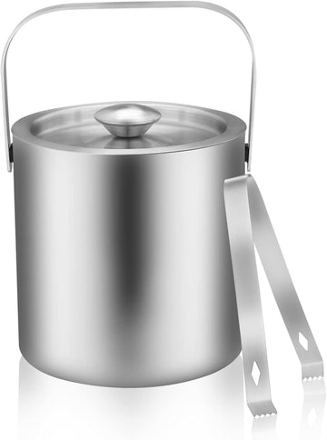 Mini Ice Bucket Portable Double Wall Ice Bucket with Tong
