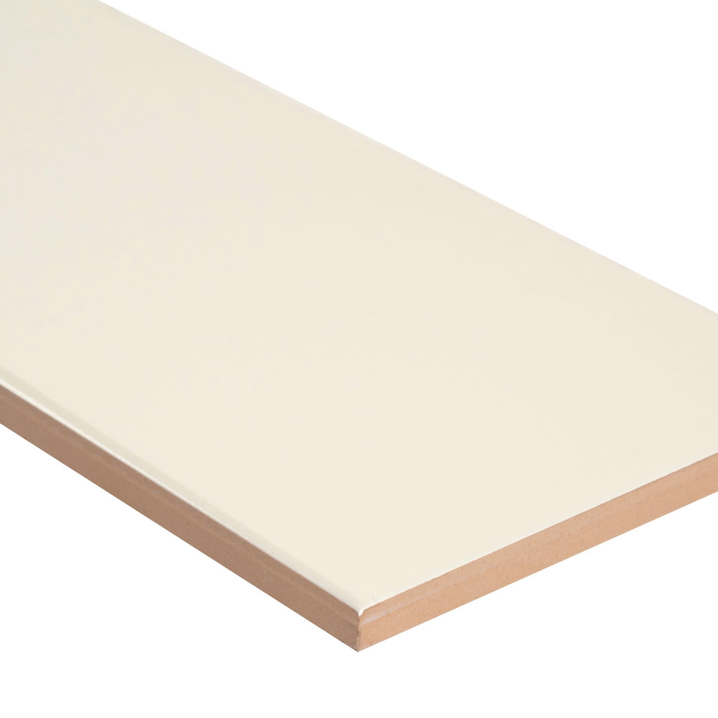 Ceramic Subway Wall Floor & Wall Tile | Almond Glossy | 4" x 16"