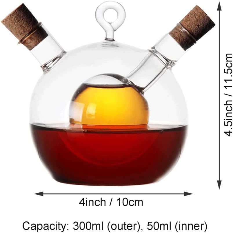 2 in 1 Oil and Vinegar Dispenser Cruet Bottle, Kitchen Supplies Glass Olive Oil and Balsamic Vinegar Cruet Bottle