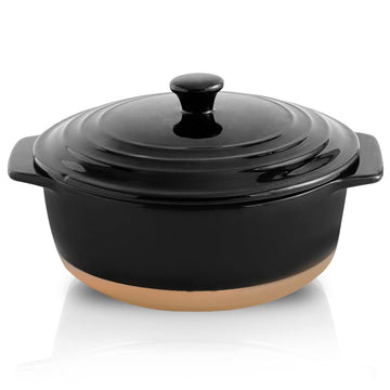 Ceramic Casserole Dish with Lid Oven Safe, 2 Quart Round Casserole Dish Set, Deep Baking Dishes for Oven with Lids