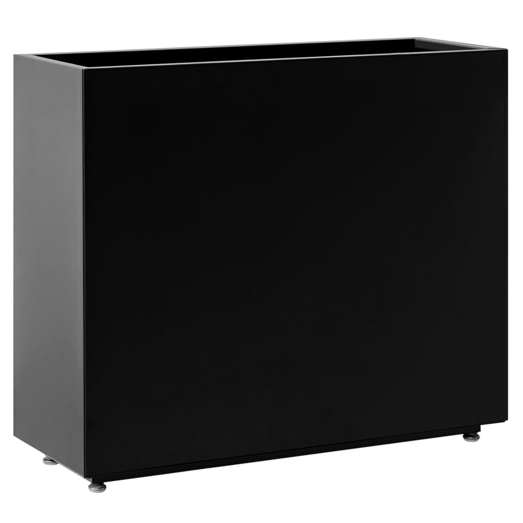 36Wx11Dx30H Tall Black Metal Planter Box, Easy Assembly Divider Planter