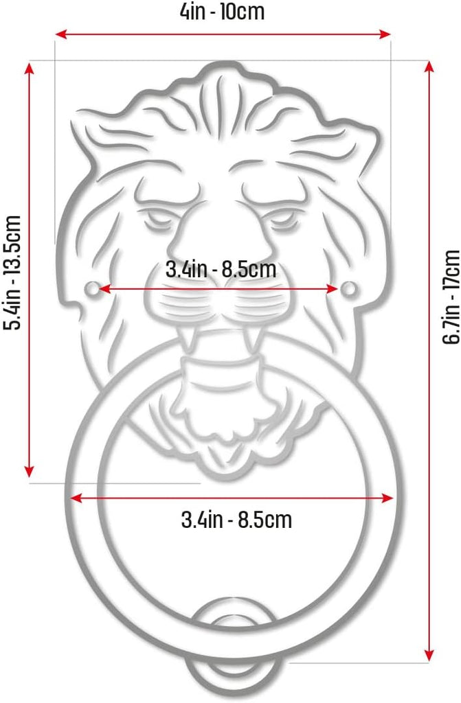 Royal Lions Head Door Knocker Solid Brass 7 inches Tall(Antique Bronze)