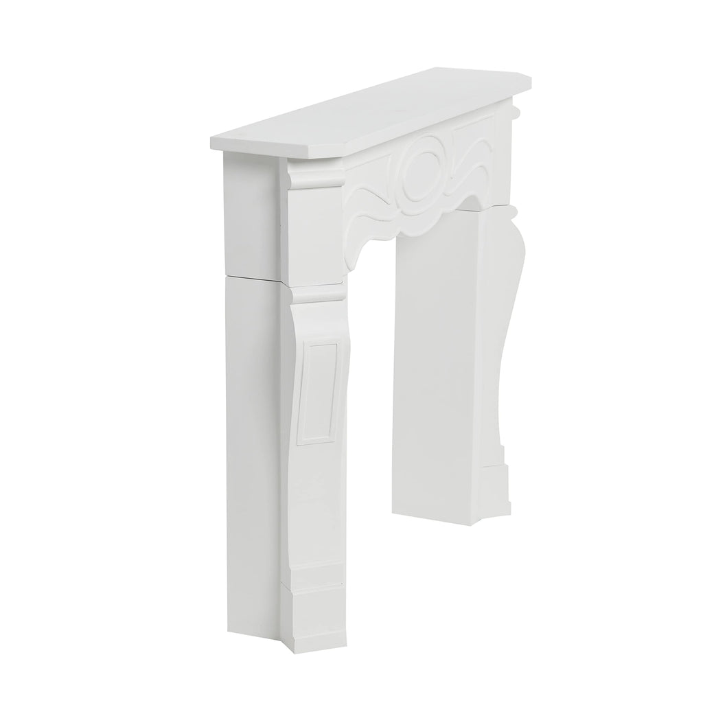 Small Victorian Decorative Fireplace Mantel, Flat Paintable White
