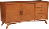 Flynn 58" Mahogany and Okoume Veneer Sideboard with Wine Storage, Chestnut