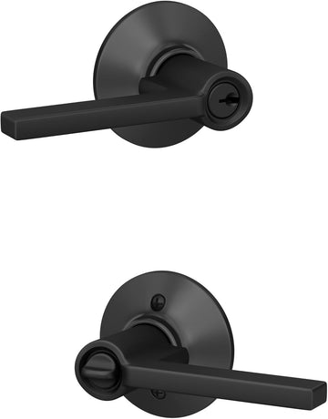F51 V LAT 622 Latitude Door Lever, Keyed Entry Lock, Matte Black