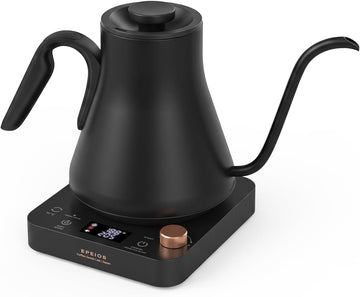 Gooseneck Electric Kettle ±1°F Temperature Control,1200W,0.9L,Black | Rapid Heating, Precision Pour-Over for Coffee &
