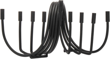 Black Swirl , Hanukkah Candle Holder, 9-Arm Metal for Festival of Lights Décor, 12X6
