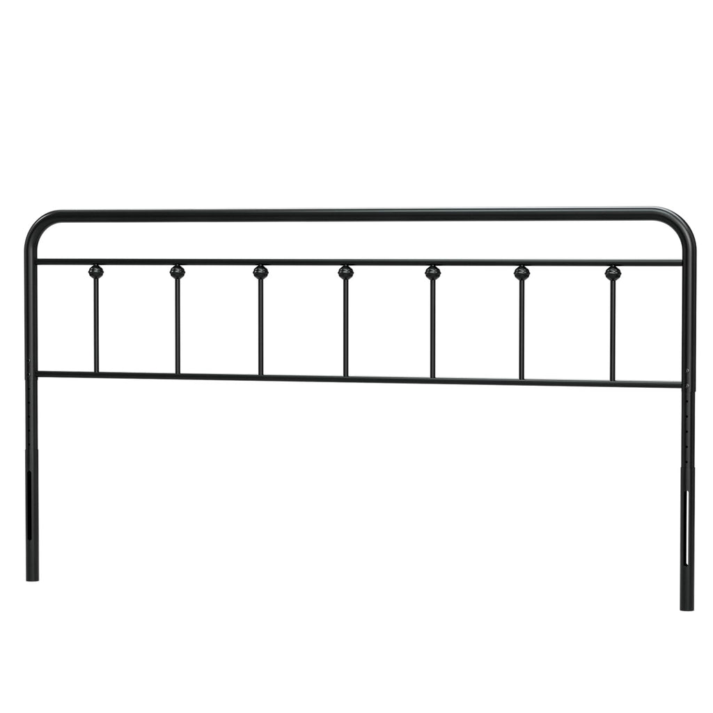 Metal Headboard, Adjustable Height, Farmhouse Victorian Style, Headboard Only Black