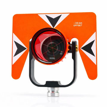 All-Metal Single Tilt Prism Set Fits All 0 - 30mm Offset Total Stations Surveying With Case Soft Bag