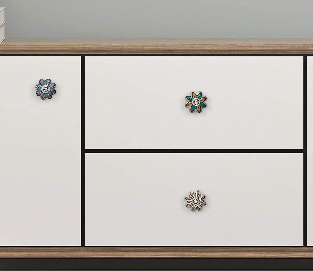 Ceramic Cabinet Colorful Knobs, Cabinet, Drawer, Wardrobe Set of 10 (Multi)