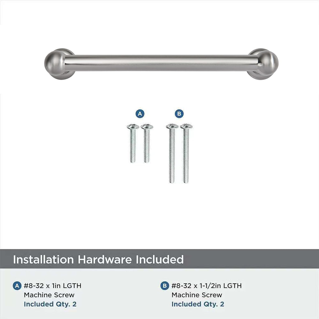 2 Pack 3 inch(76mm) Hole Center Brushed Nickel Cabinet Pulls Solid Heavy-Duty Satin Nickel Kitchen Cabinet Hardware