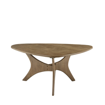 Blaze Triangle Wood Coffee Table Plywood with Wood Veneer Legs, Mid-Century Modern, Easy Assembly, Accent Furniture
