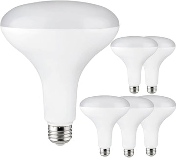 BR40 LED Light Bulb 12W (85W Equivalent) 1150 Lumens 4000K Cool White E26 Medium Base Dimmable Damp Rated Pack of 6