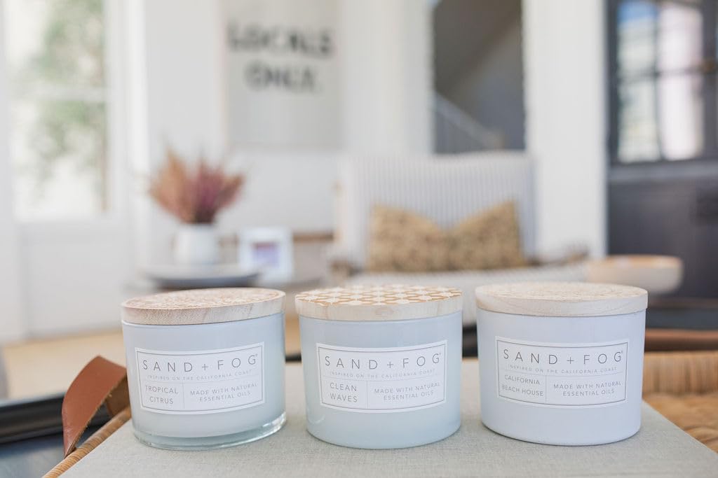 Scented Candle - California Beach House - Additional Scents and Sizes - 100% Cotton Lead-Free Wick - Luxury Air