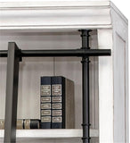Avondale 8' Tall Bookcase Wall with Ladder Storage Organizer Display White