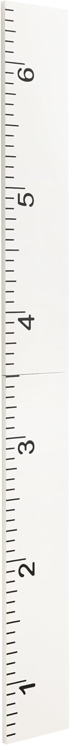 Modern 6. Foot Growth Chart Wooden Wall Ruler; 8 x 72; White; Decorative Wall-Mounted Height Chart for Kids for Use