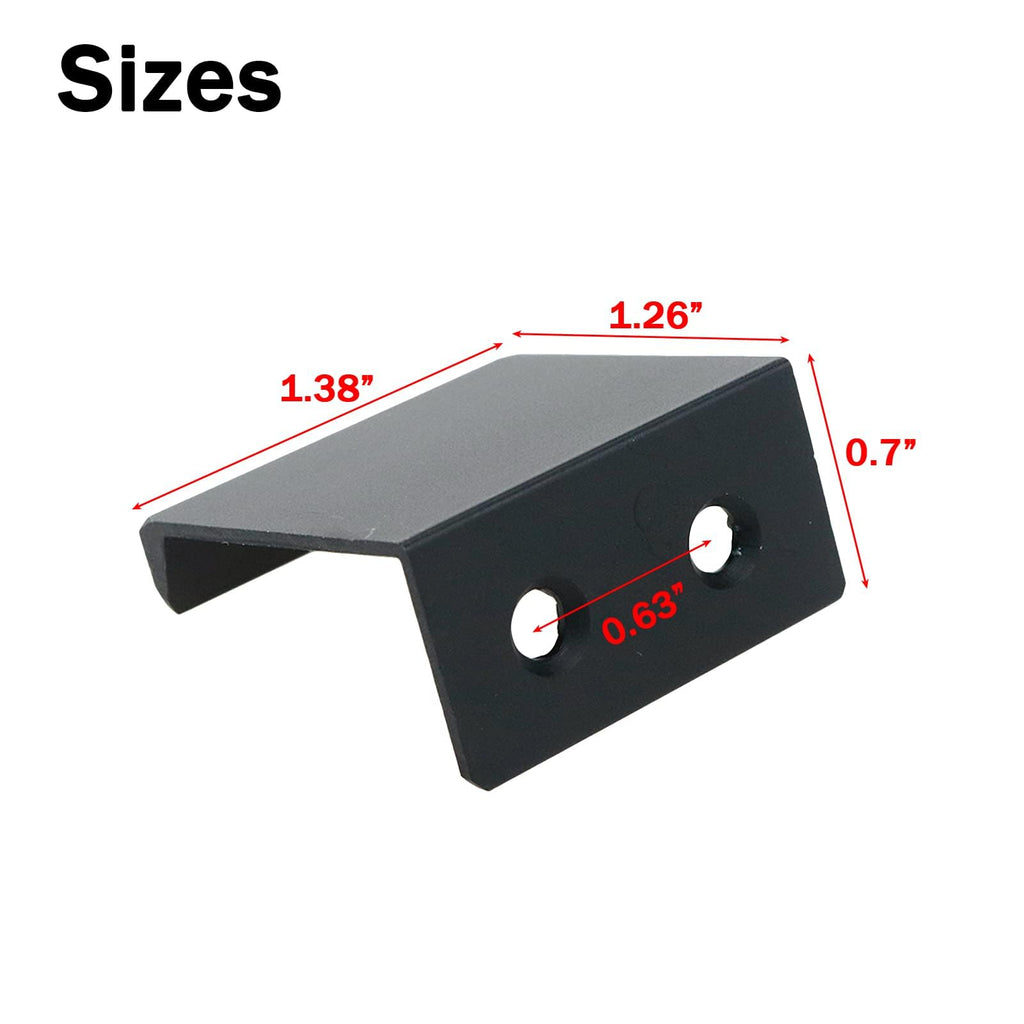 1.38 Inch Finger Pull 10Pcs, 0.63 Inch Hole Centers, Aluminum Alloy, Black