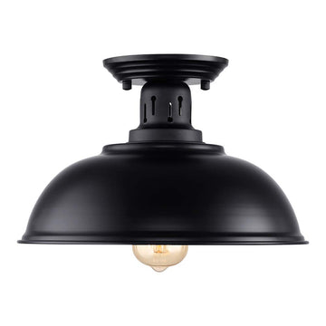 Semi Flush Mount Ceiling Light Fixture, Farmhouse Light Fixtures, Black Outdoor Close to Ceiling Light for Porch