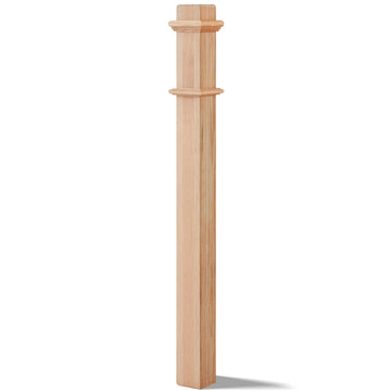 3.5 X 48 Inch Square Newel Post Red Oak Solid Wood Box Newel
