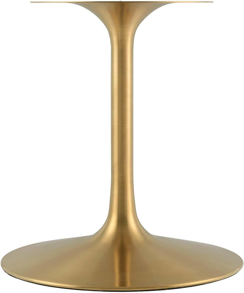 Inspired Tulip Style Oval Pedestal Dining Table — Gold Cherry Walnut, 60″ Oval