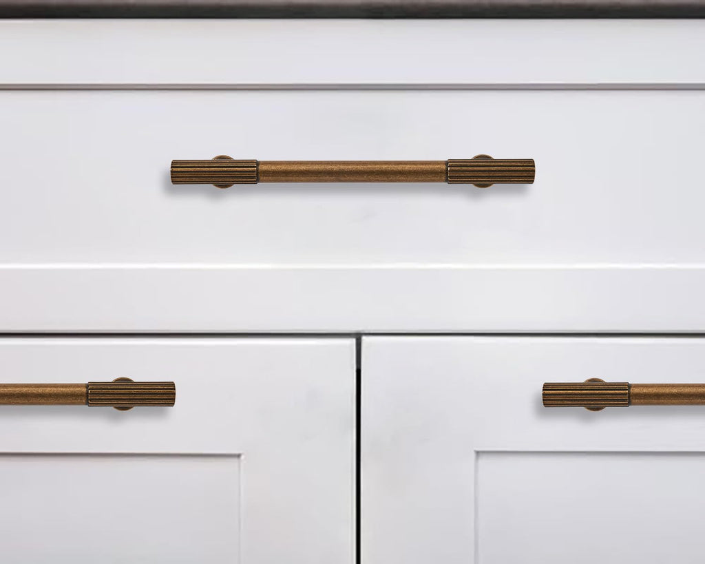 12 Inch Hole Center 2 Pack Antique Brass Heavy Duty Solid Vintage Brass Cabinet Pulls, Kitchen Drawer Handles, for