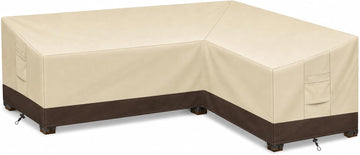 Outdoor Sectional Cover L-Shaped & Patio Furniture Covers Waterproof | 600D Oxford Sectional Couch Covers L-Shaped