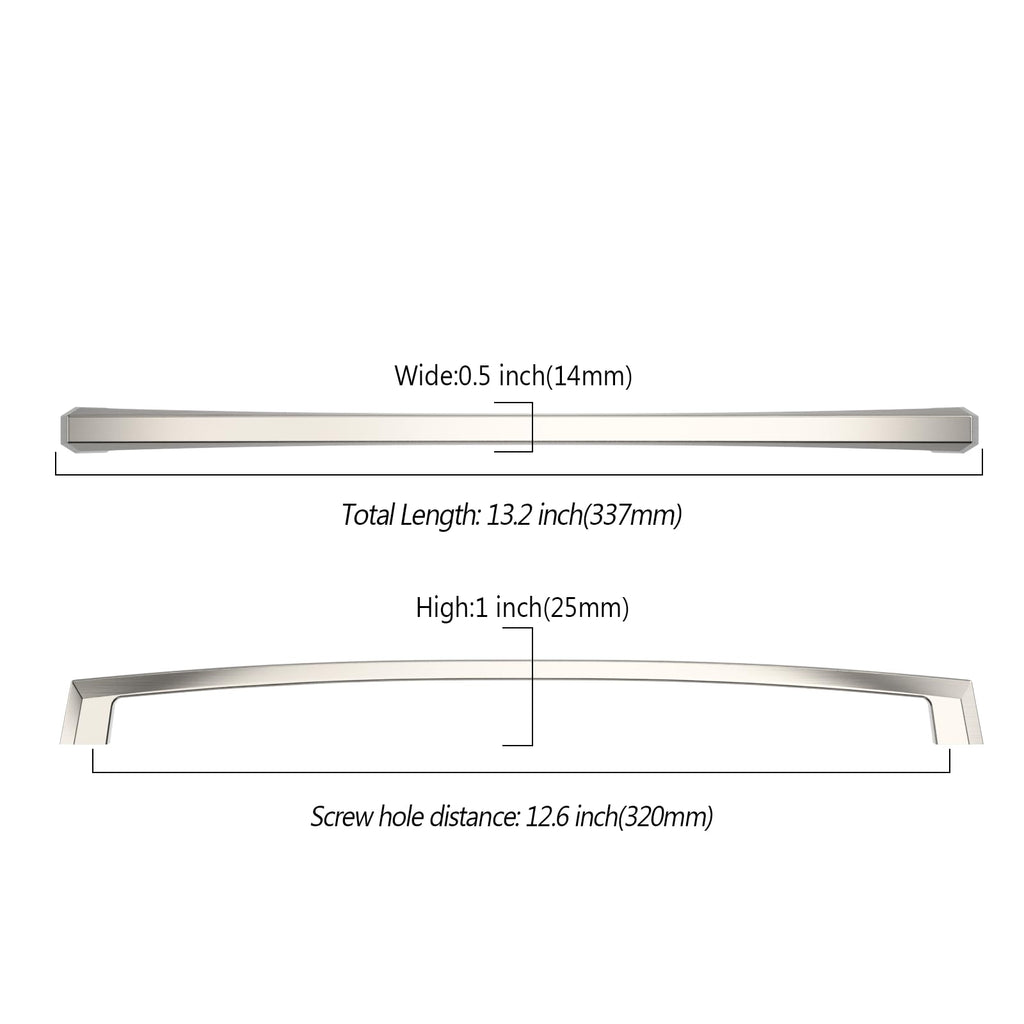 6 Pack 12.6 inch Brushed Satin Nickel Kitchen Cabinet Handles