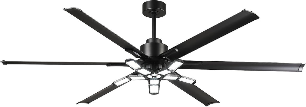 84" Ceiling Fan with LED Light and Remote - Matte Black
