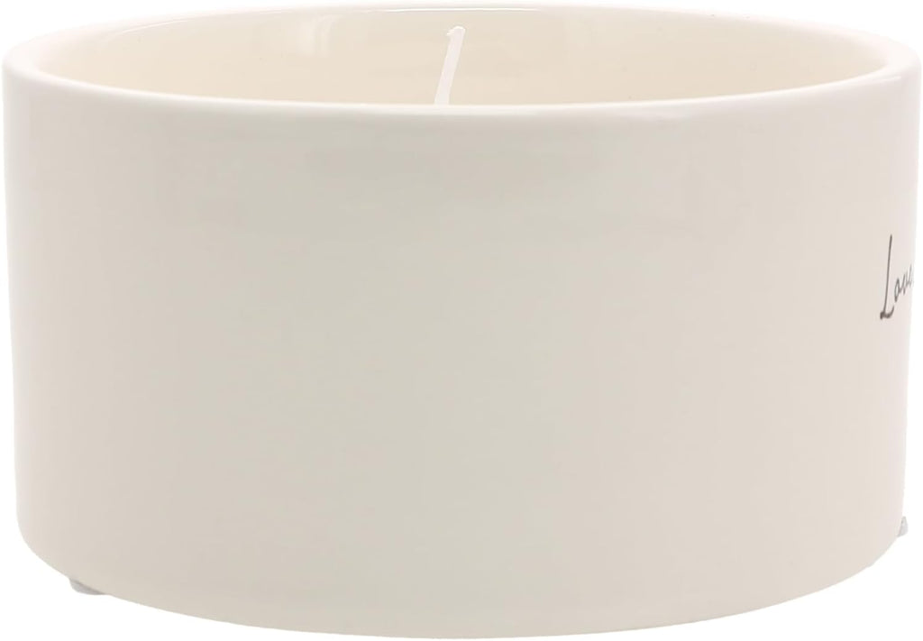 Love Lives Here - 10 oz Soy Wax Ceramic Vessel Candle Housewarming Apartment-Warming Gift Present Neutral Home Decor