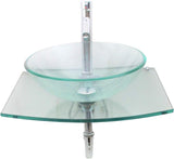 Renovators Supply Manufacturing Halo Glass Wall Mount Bathroom Sink 23 3/4 in. Tempered Glass Round Wall Hung Vessel