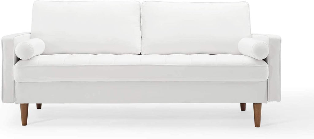 EEI-3764-WHI Valour Performance Velvet Sofa, White
