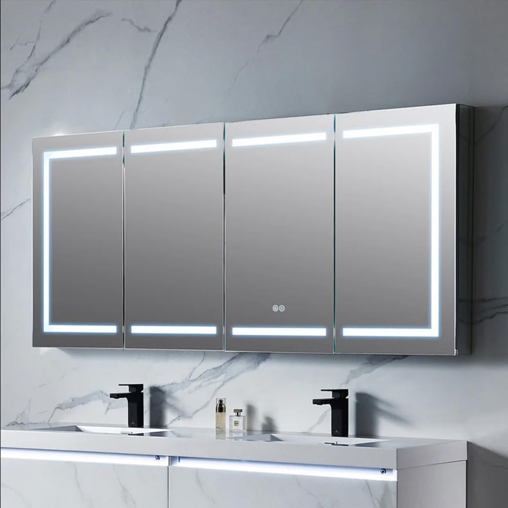 LED Lighted Bathroom Medicine Cabinet Mirror, Defogger, 72x32 | Bathroom Storage Cabinet, Medicine Cabinets