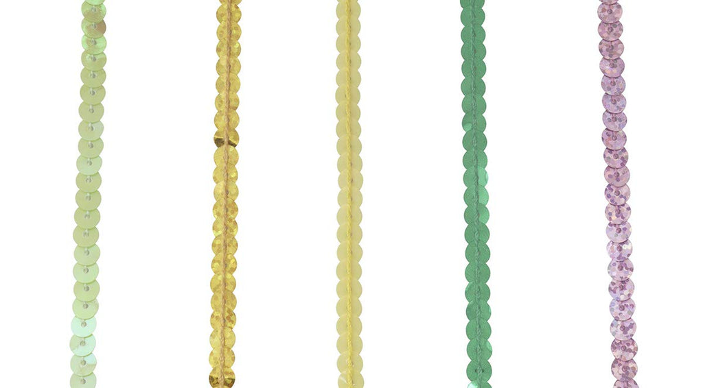 Mixed 12 Colors 5mm Flat Sequin Trim String Sequins for DIY Craft Embellishments