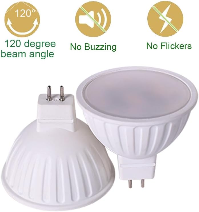 120V Non-dimmable GU5.3 Bulb 5w 2700K Soft White mr16 led spot Light Equivalent to 40w 50w Halogen Bulb for Recessed