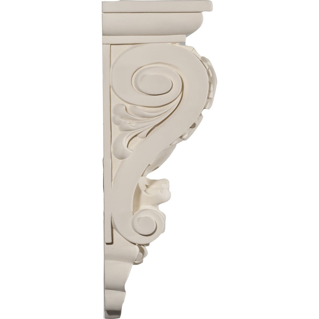 8-Inch W x 5-Inch D x 14 7/8-Inch H Acanthus Shell Corbel , White