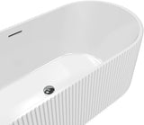 59 Inch Acrylic Freestanding Bathtub, Deep Soaking Tub with Non-Slip Base, cUPC Certified Free Standing Tub, Chrome