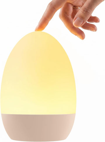 Egg Light, Eye-Caring Touch Control Rechargeable Baby Night Light with 17 Color Modes, Dimmable Night Feeding Egg