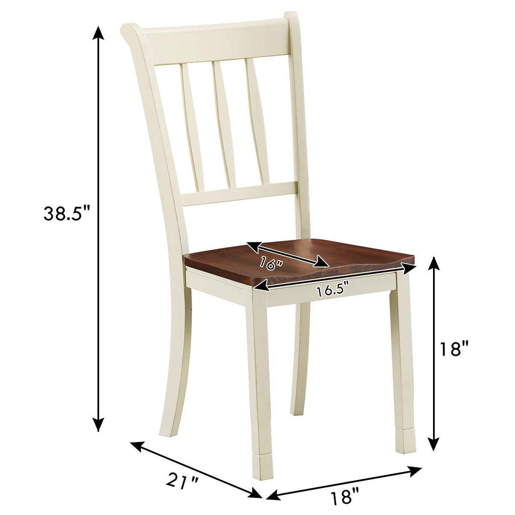 Wood Dining Chairs Set of 2, Armless Kitchen Chairs