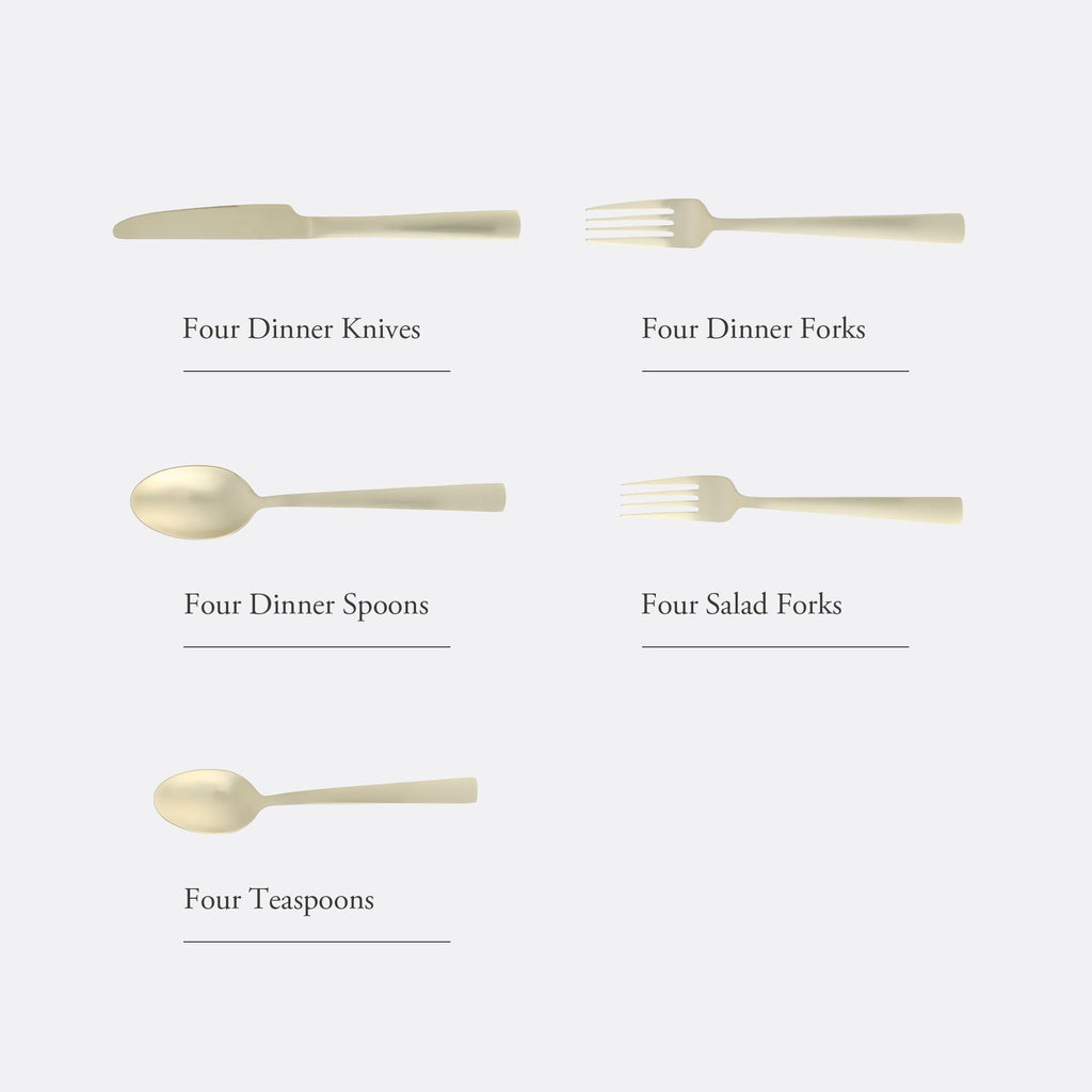 Earlston 20-Piece Flatware Silverware Set - Stainless Steel Utensils - Forks, Spoons, Knives - Service for 4