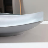 22"x14" Grey Stone Resin Vessel Sink Rectangle Bathroom Sink Above Counter, Modern Grey Vessel Sink for Bathroom Vanity