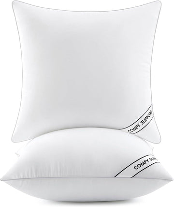 26x26 Inch Euro Pillows Inserts, Pack of 2 Down Alternative Virgin Filling Comfy Support Throw Pillows