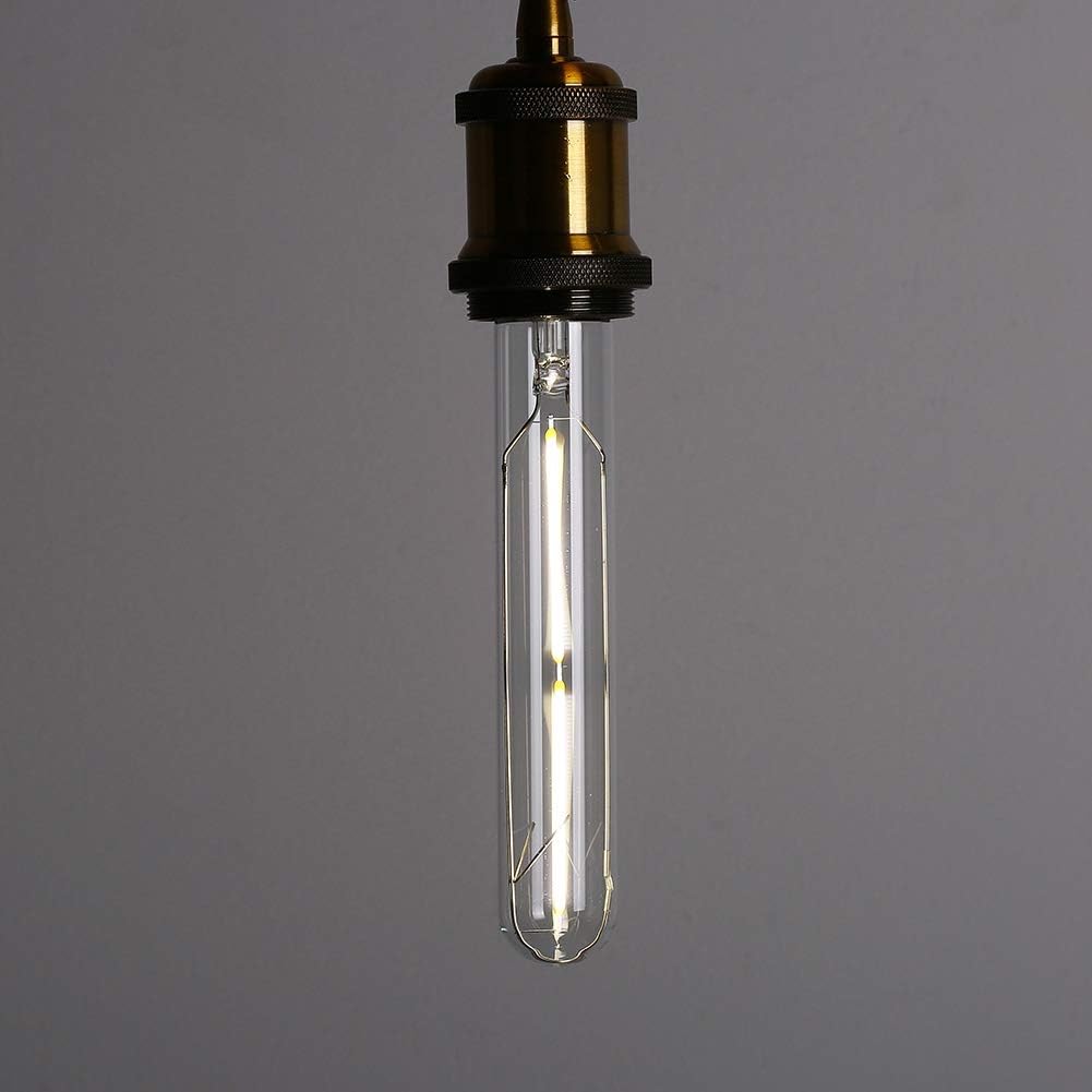 Dimmable 4W LED Tube Bulbs 4000K Daylight White, T10 Tubular Edison Style LED Filament Bulb, Vintage Light Bulbs 40