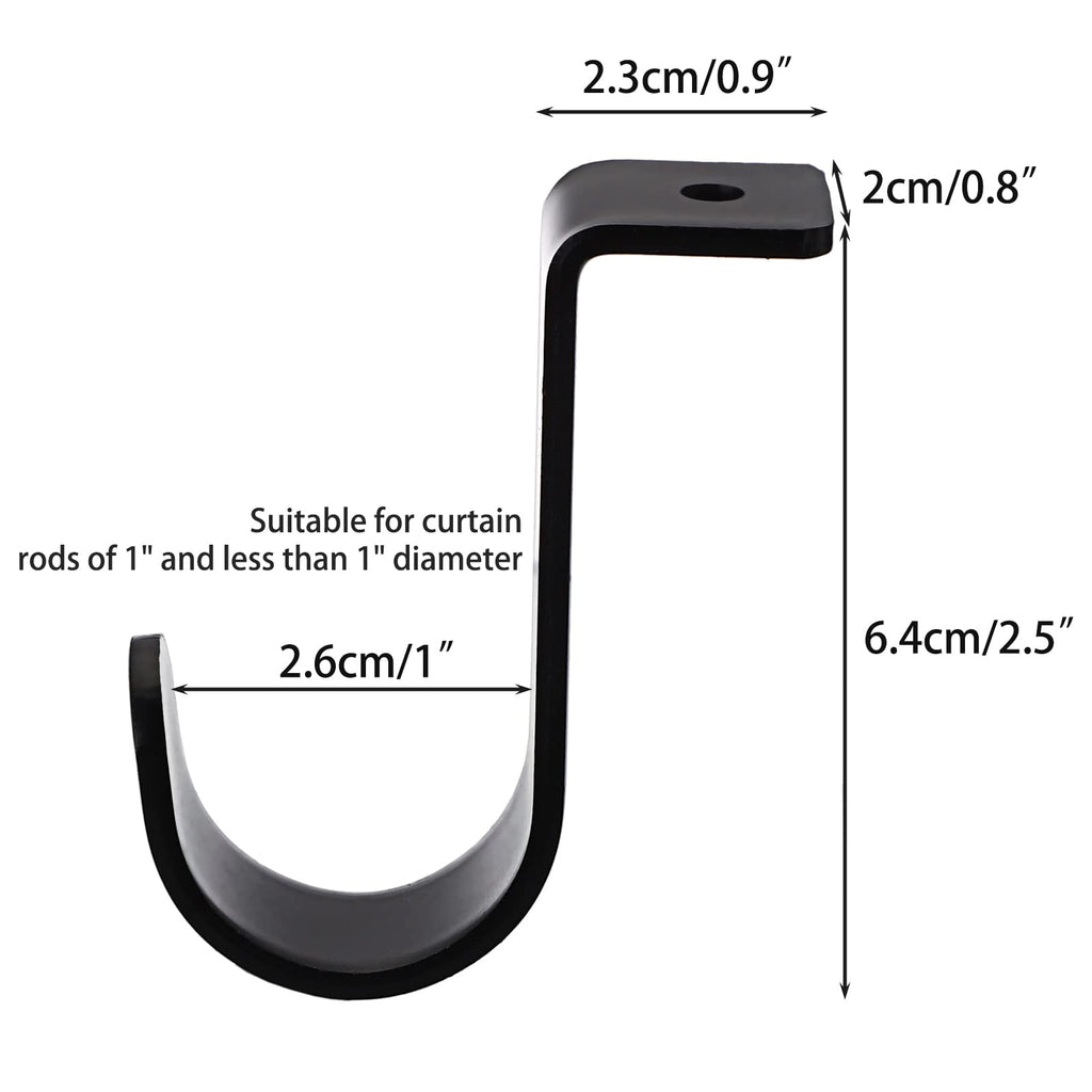 3Pcs Ceiling Mount Curtain Rod Brackets, Metal Single Ceiling Curtain Rod Holder for 5/8-1 Inch Rod, Sturdy Curtain Rod