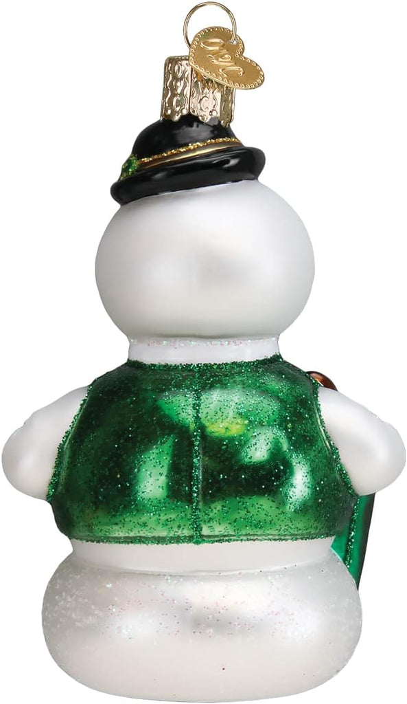 Sam The Snowman Glass Blown Ornament, Handcrafted Holiday Decoration, Rudolph Collection - Set of 14