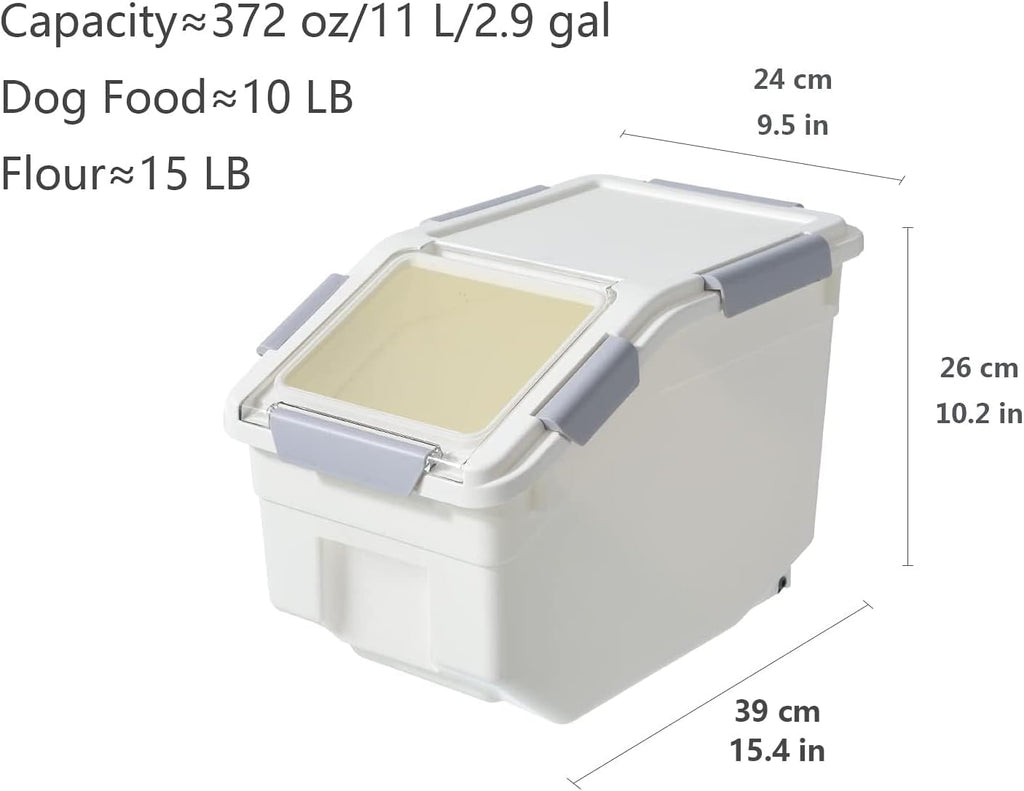 2 Pack Dog Food Storage Container with Scoop, Large Airtight Pet Dog Food Bin, Container for Dog Treats Rice, Dog Cat