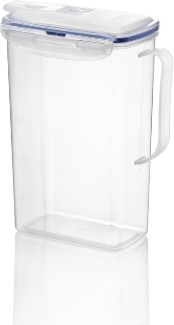 Aqua Fridge Door Water Jug | Clear Pitcher | BPA Free Plastic Pitcher with Lid | 2 Quart Pitcher with Lid for Water